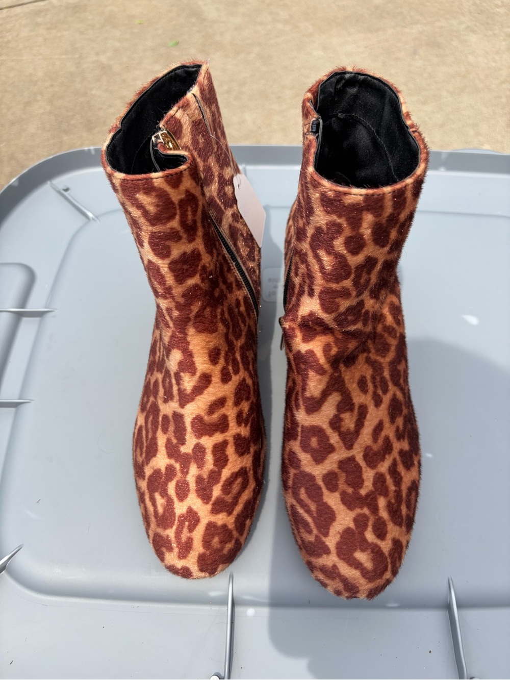 comfortview Leopard Print Ankle Booties in Brown